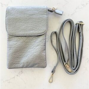 Minicat Silver Crossbody Vegan Leather Purse